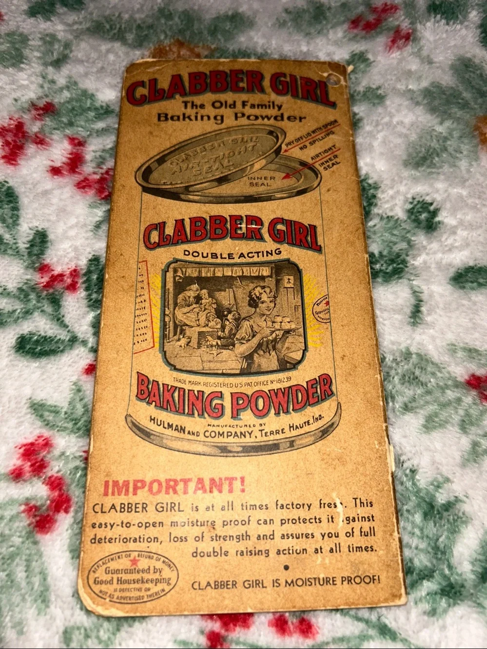 VINTAGE- Clabber Girl baking Powder Advertising Notebook-1930’s